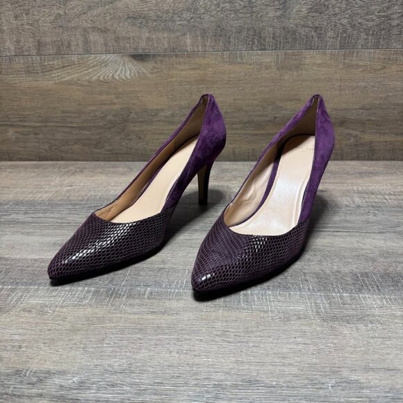 Cole Haan Grand Os Purple Leather/Suede Heels Women's Size 10 - Picture 1 of 6
